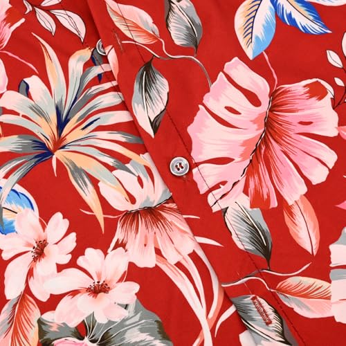Image of Hawaiian Shirt for Men Tropical Shirts Summer Beach Button Down Short Sleeve Luau Aloha Floral Cruise Vacation Outfit 2026