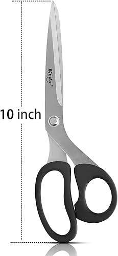 Miniatura 4 de Mr.do Tijeras de tela de 10 pulgadas, tijeras de costura multiusos, resistentes y afiladas, tijeras de tela para cortar ropa, cuero clásico, acero