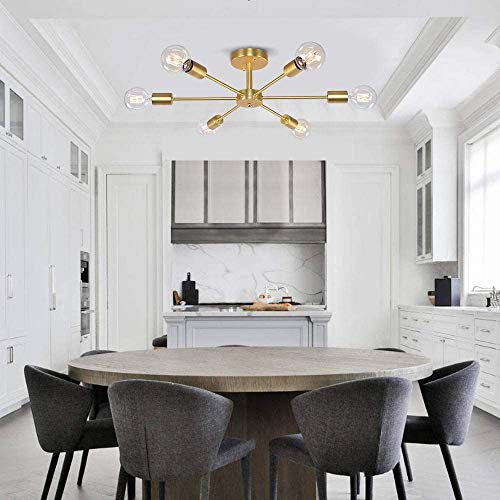 Lustre Sputnik, Home-Neat 6 Luzes Luminária de teto Moderna E27 Iluminação de teto para sala de cozi