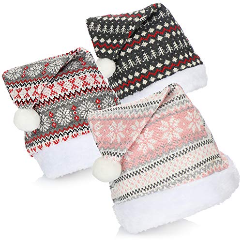 com-four® 3X Gorro navideño con Diferentes Motivos de Punto - Gorro de...