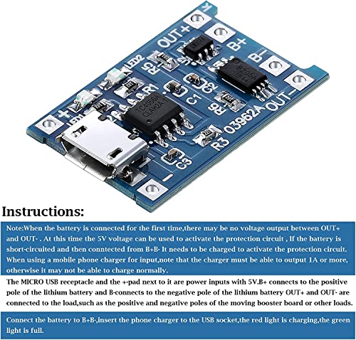 Gebildet 10pcs Micro Interfaz de Entrada USB 5V 1A 18650 Módulo de Cargador de Batería de Litio Placa de Carga con Función de Protección Dual - imagen 5