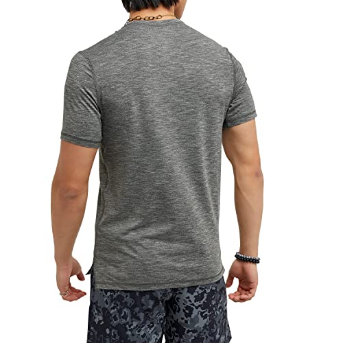 Champion Herren, MVP, Moisture Wicking, Anti Odor, Lightweight for Men T-Shirt, Railroad Grey Heather Outline Script, Mittel – Ansicht 2