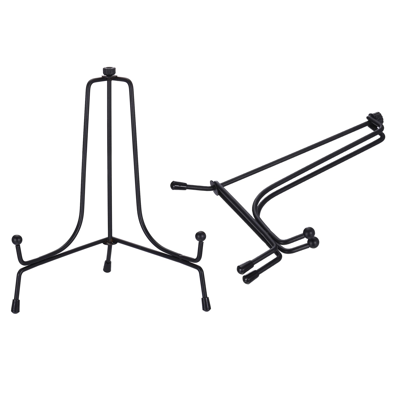 sourcing map 2Pcs 7-inch Plate Stands for Display, Tabletop Metal Easel Stand, Decorative Frame Holders for Cards, Pictures, Books, Collectibles, Black