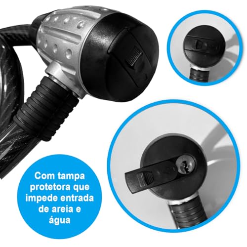 Cadeado Cabo Aço Trava Estepe Ranger Hilux L200 Frontier S10