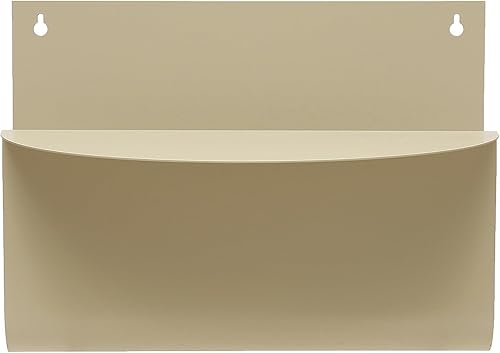 Bloomingville Revista decorativa de metal colgante, estante de pared color crema
