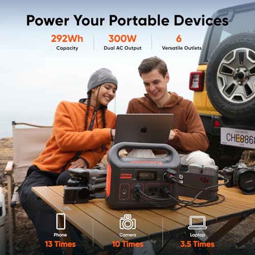 Jackery Portable Power Station Explorer 300, 292Wh Backup LiFePO4 Battery, Solar Generator for Outdoors Camping Travel Hunting Blackout (...