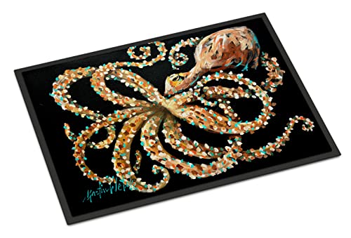 Caroline's Treasures MW1275MAT Eye On You Octopus Doormat 18x27 Front Door Mat Indoor Outdoor Rugs for Entryway, Non Slip Washable Low Pile, 18H X 27W