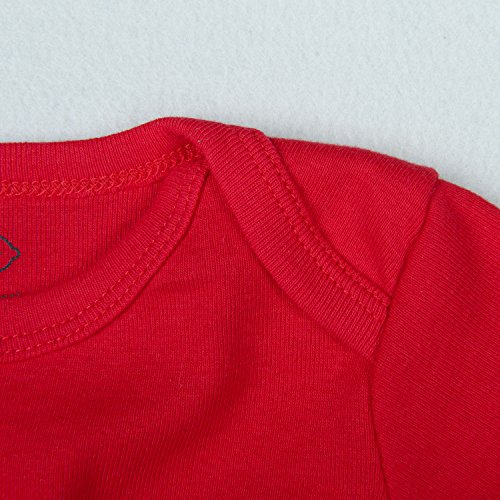 ROMPERINBOX Unisex Solid Baby Bodysuit 0-24 Months (0-3 months, Red long sleeve) - Thumbnail 2