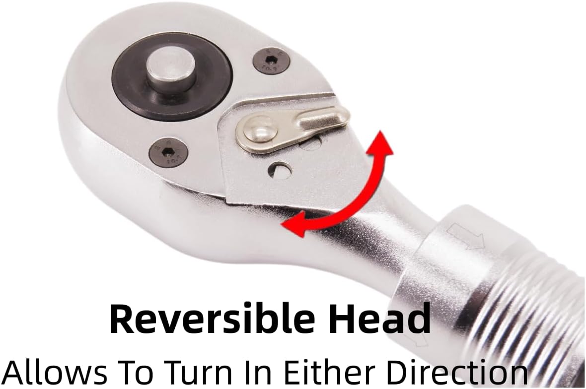 TONYNOL 1" Drive Extendable Ratchet Handle,24-Tooth Reversible Ratcheting Feature, Extends 19.5 to 31 Inches,Secure Socket Locking, Telescoping Locking Shaft,Made with Alloy Steel