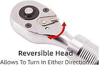 Vista 3 de Mango de trinquete extensible de 1 pulgada, función de trinquete reversible de 24 dientes, se extiende de 19.5 a 31 pulgadas, bloqueo de enchufe