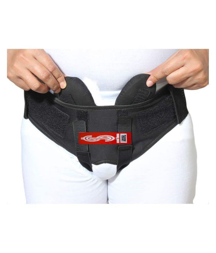 Image of TADDY Inguinal Hernia Belt For Men Hernia Support Truss with Removable Pressure Pads Double Hernia Pain Relief Comfortable Brace (Large, Black)