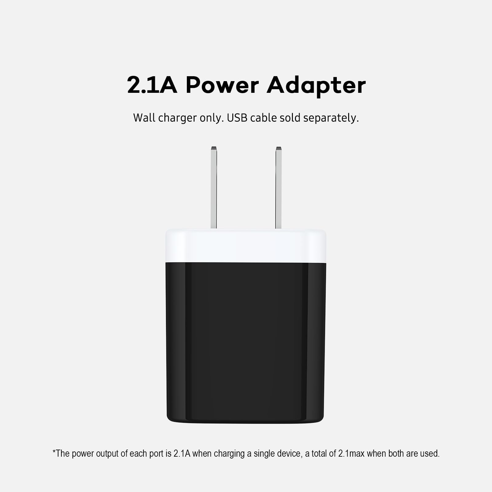 USB Wall Charger, Charger Block, AILKIN 2.1A Multiport Fast Charge Power Brick Cube for iPad, iPhone, Samsung Galaxy, Google Pixel, Motorola, Huawei, HTC, LG-2 Pcs, USB Box Charging Plug AC Adapter