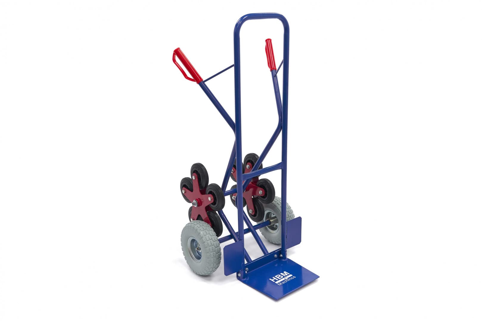 Schwerlast-Sackkarre 300 kg - Sackkarre Transportkarre Transport-Stapelkarre Große Räder, klappbar Treppensackkarre - Treppensteiger aus Stahl mit 5 Sternförmigen Rädern