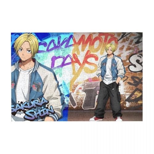 Rompecabezas de anime japonés – Sakamoto Taro/Asakura Shin/Shaotang Ru, rompecabezas rectangular coleccionable – Póster de anime de madera DIY (200/300/500 piezas)