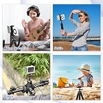 UTEBIT Flexible Phone Tripod Premium Portable Phone Mini Tripod Desk Stand Compatible with iPhone Samsung Go Pro, Small Digital Camera, for Video Recording/Vlogging/Travel Photography, Black | Compatible with iPhone Samsung Go Pro, Small Digital Came
