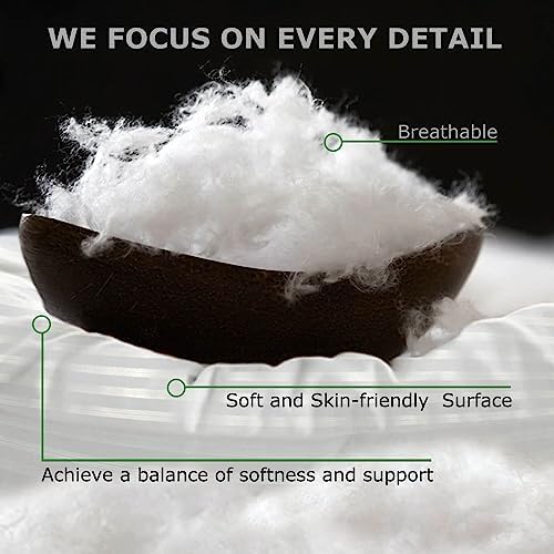 Sofslee Pillows King Size Set of 2, Bed Pillows for Sleeping, King Pillows 2 Pack for Back, Stomach or Side Sleepers, Cooling Fluffy Hotel Pillows Down Alternative Pillows, Machine Washable