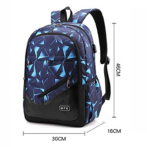 Mochila multifuncional de tela Oxford azul resistente al agua 4