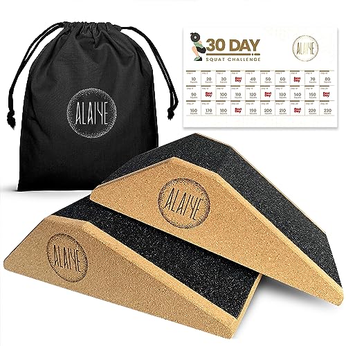 Squat Wedge Blocks (Set of 2) – Non-Slip Slant Boards for Lower Body Workouts, Ankle and Calf Stretching – Yoga Blocks, Designed to Elevate Heels and Squat Support – Includes Carry Bag