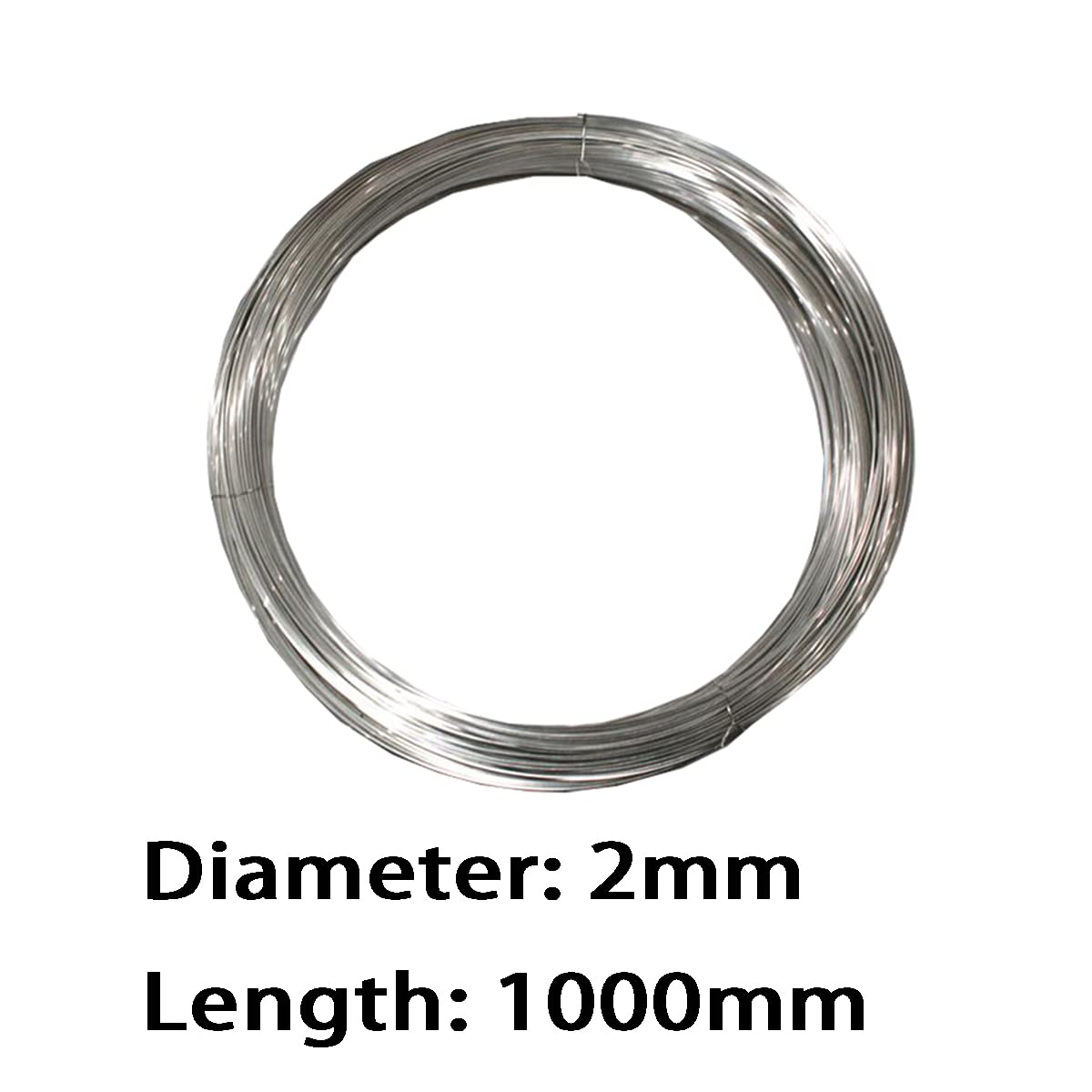 Fil en Nickel Pur Bobine de Pures De Fil De Nickel pour Le Fil D'artisanat D'expérience Scientifique,Longueur 1000mm diamètre 1mm à 3mm,Diameter 2mm