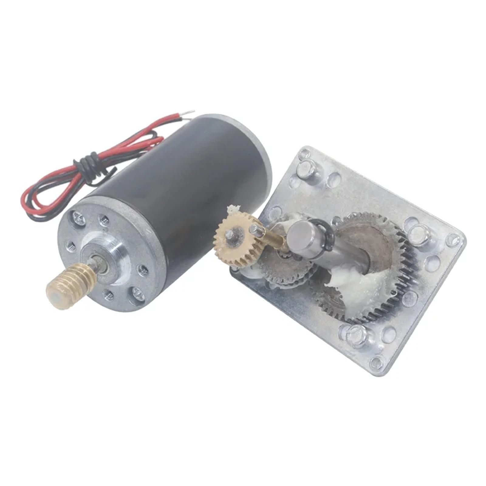 1 Stück 5840-31zy DC12V 24V Starkes Drehmoment Turbo-Schneckengetriebemotor Typ-D Welle Niedrigdrehzahl Schneckengetriebemotor CW CCW (ohne Halterung, 7 U/min, 24 V)