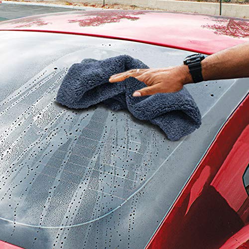 Detailer's Preference Extra Absorbent And Ultra Plush 500Gsm Edgeless Microfiber Towel 16X16 Inches, Gray, 6 Pack #TOP6