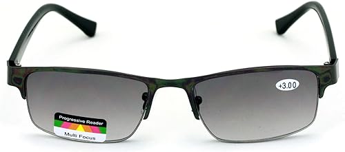 Miniatura 3 de V.W.E. Gafas de lectura progresivas rectangulares de metal sin línea Gafas de sol al aire libre del lector trifocal