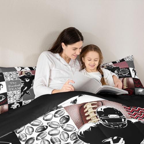 Image of Feelyou Football Comforter Set Twin Size 2 Pcs Kids Boys Girls