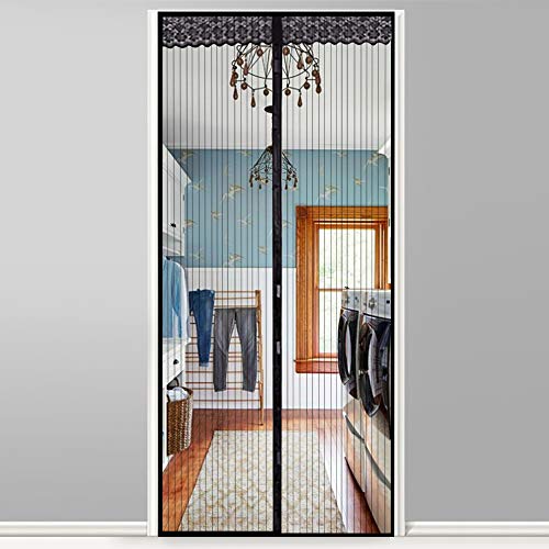 Looch Magnetic Screen Door with Heavy Duty Mesh Curtain, Fits Door Up to