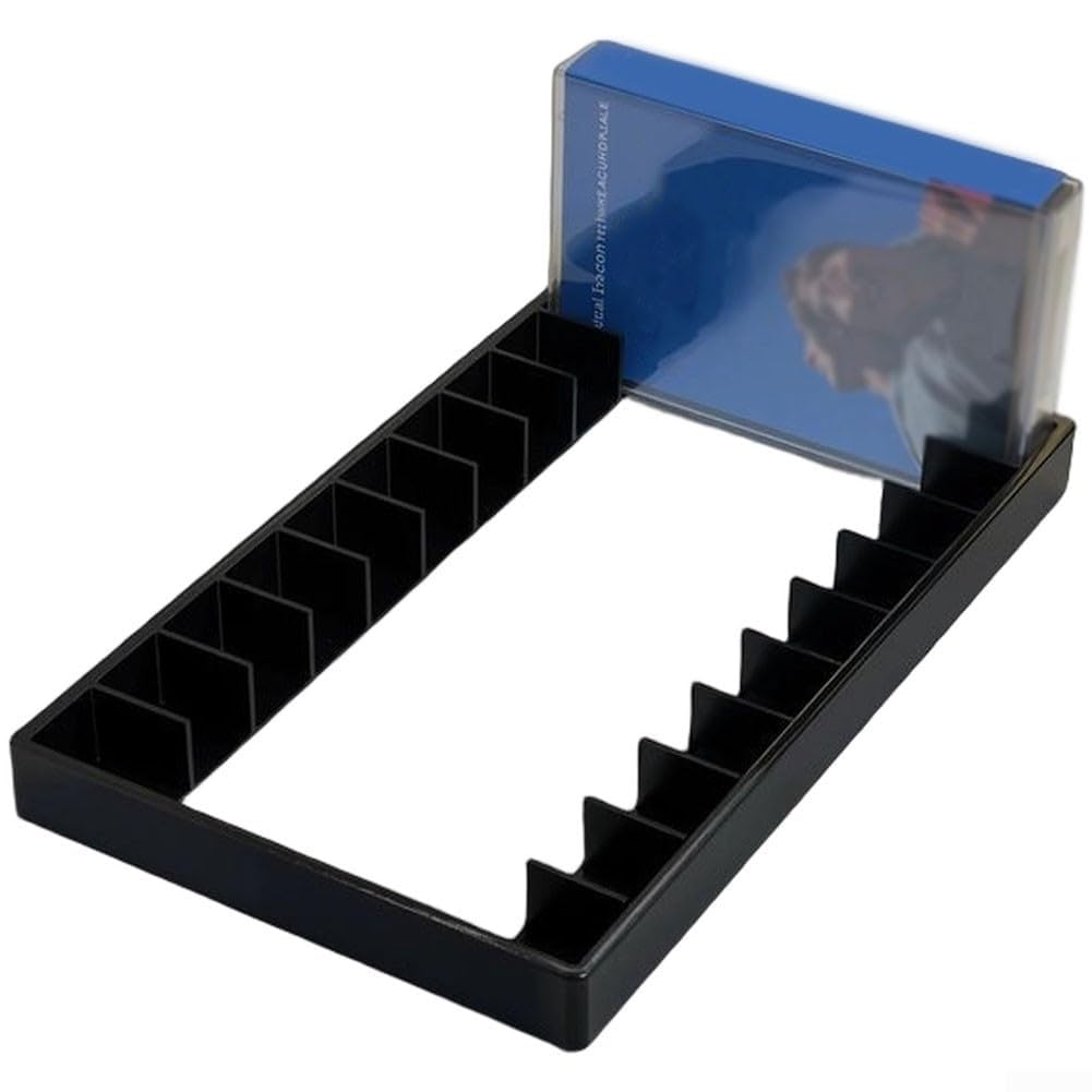 Organiseur de cassette à fermeture magnétique rétro pour ranger 10 bandes verticales, design compact assurant un rangement sûr et une identification rapide de la collection audio (placement vertical)