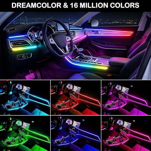 Interior Car LED Strip Lights, Acrylic LED Lights for Car with Dynamic Dreamcolor Chasing, 10 in 1 175 inches 593 LEDs Ambient Lighting Kits Music Sync Wireless APP and Remote Control by Sxlofty - Image 2