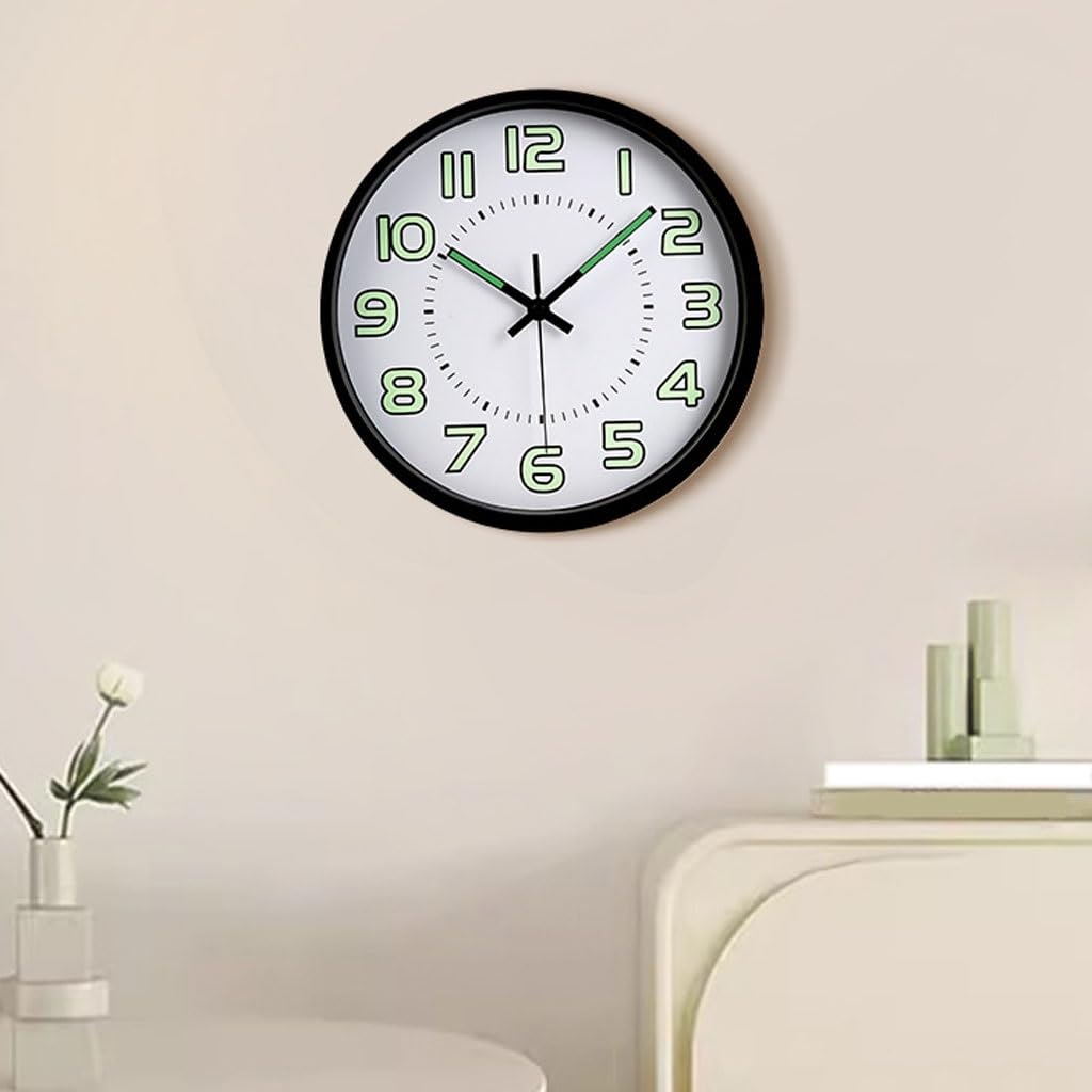 Orologio da parete Orologio da parete digitale luminoso rotondo semplice Orologio silenzioso Orologio al quarzo for la casa Soggiorno Camera da letto Reloj De Pared