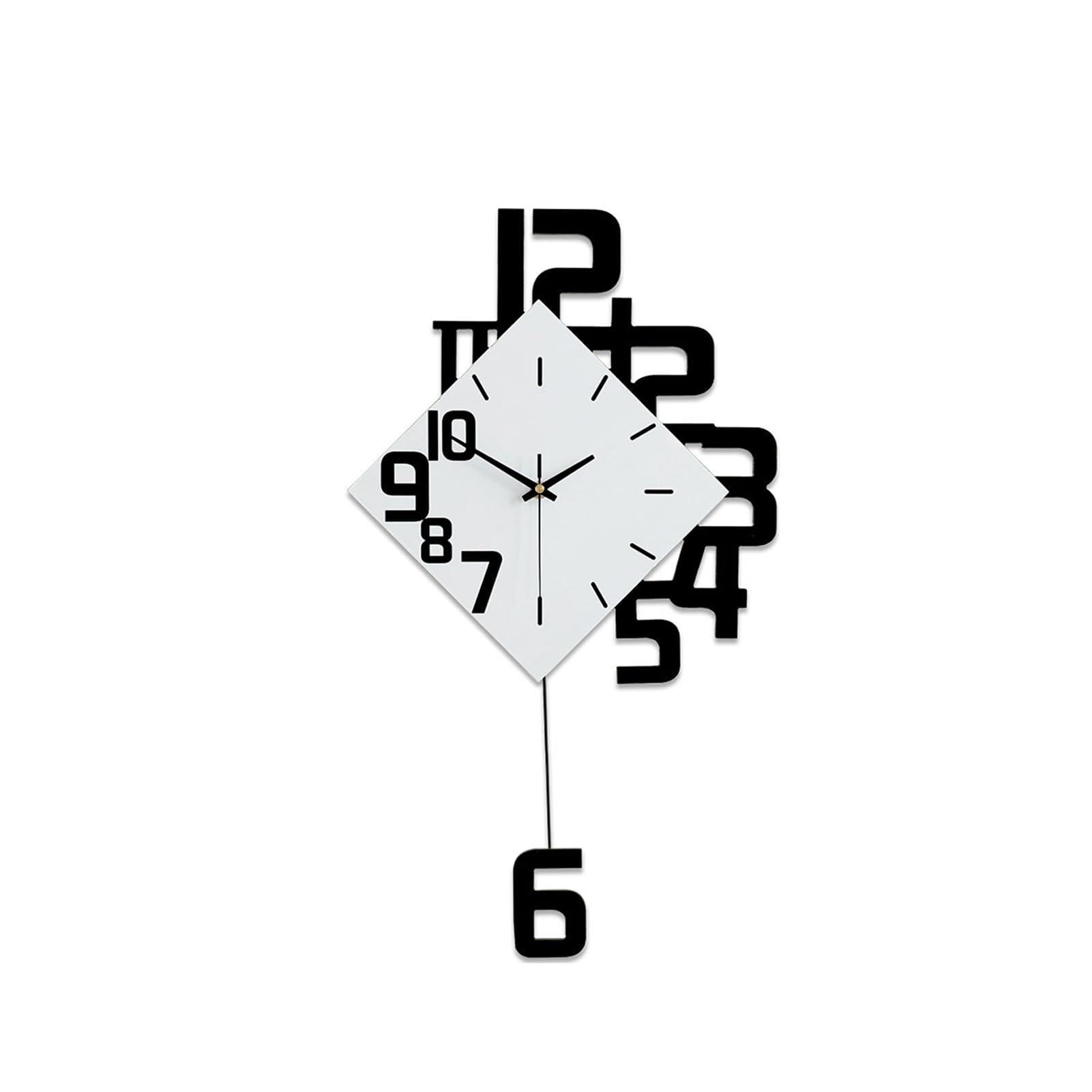MYUYEE Large Wall Clock, Modern Silent Wall Clock, Non Ticking Ative Wall Clocks Battery Operated, Simple Design Pendulum Clock for Living Room, Office, Bedroom,50cm,50cm (34cm)