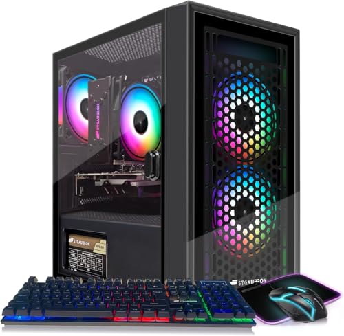 STGAubron-Gaming-PC-Computer-Desktop-Radeon-RX-560-4GB-Intel-i7-Xeon-E5-up-to-30GHz-16GB-RAM-512GB-SSD-WiFi-BT-50-RGB-Fan-x3-Windows-10-Home-for-Gamer-Streaming STGAubron Gaming PC Computer Desktop, Radeon RX 560 4GB, Intel i7 Xeon E5 up to 3.0GHz, 16GB RAM, 512GB SSD, WiFi, BT 5.0, RGB Fan x3, Windows 10 Home for Gamer, Streaming - Image 1