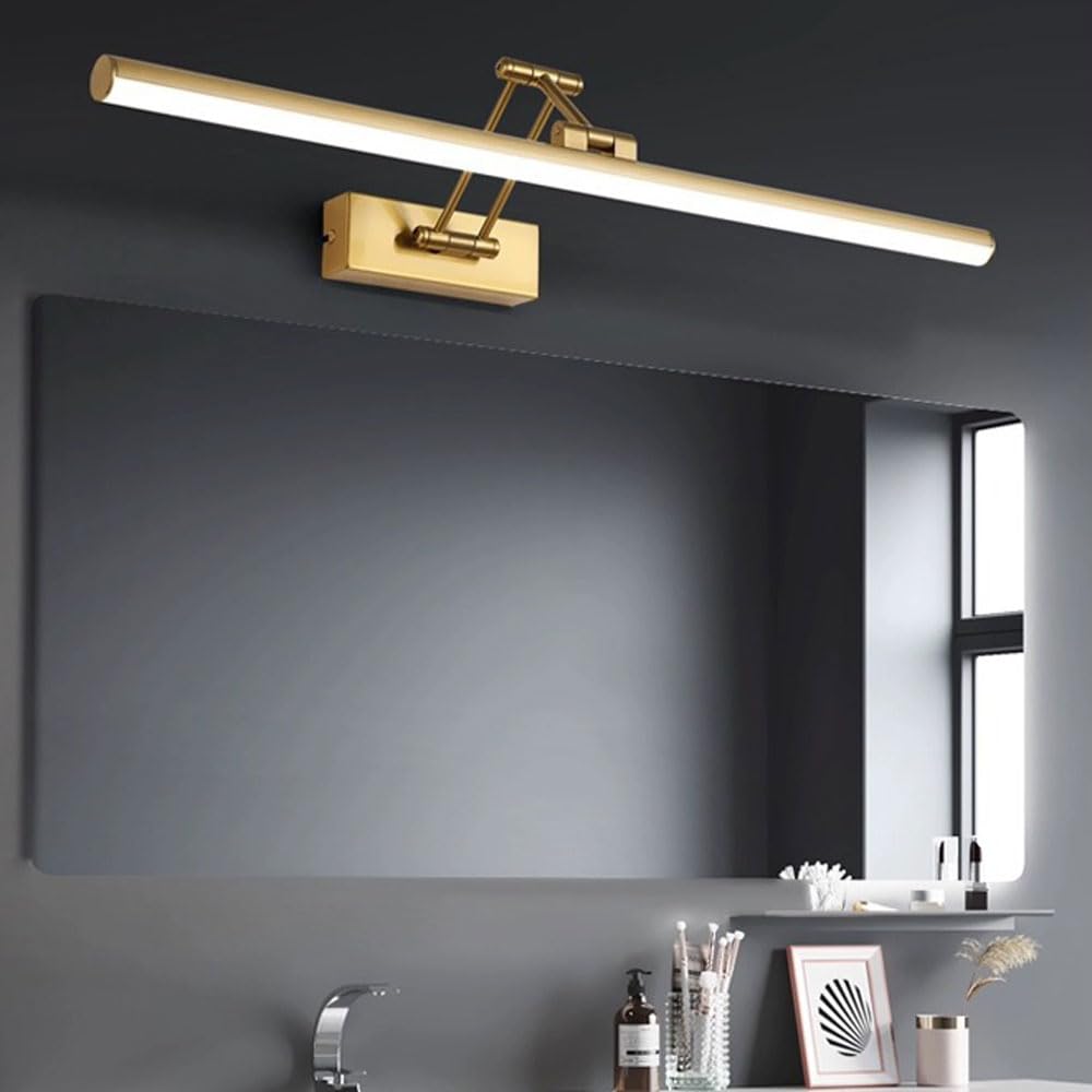Jadssox Goldene Badezimmerleuchte über dem Spiegel, LED-Schminktischlampe, verstellbare Spiegelfrontbeleuchtung, Moderne Spiegelschranklampen, Bilderleuchten, Ankleidezimmer-Schminktischlampen