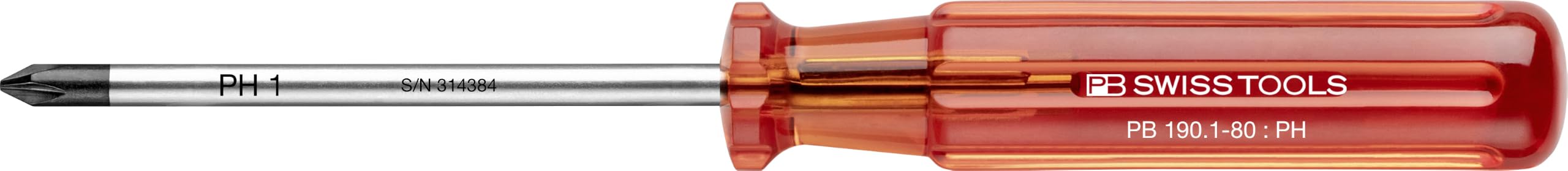 PB Swiss Tools - 4 klasyczne śrubokręty do śrub krzyżakowych, model #1562.CBB, zestaw w kartonowym pudełku, śrubokręty