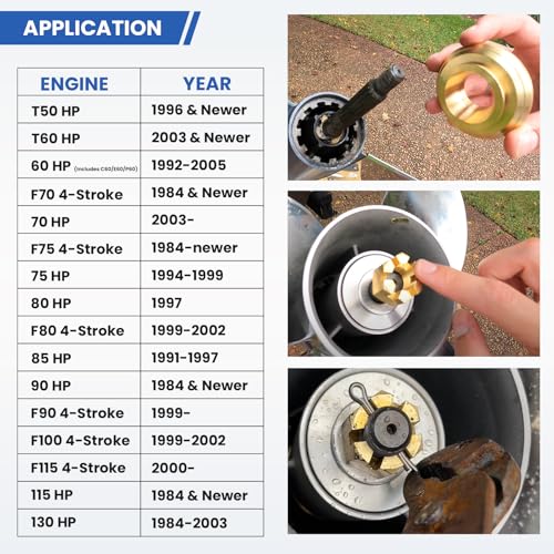 Image of Outboard Upgrade Propeller Installation Hardware Tools Kit Fits Yamaha 50-100HP, Includes Thrust Washer, Spacer, Washer, Nut and Cotter Pin