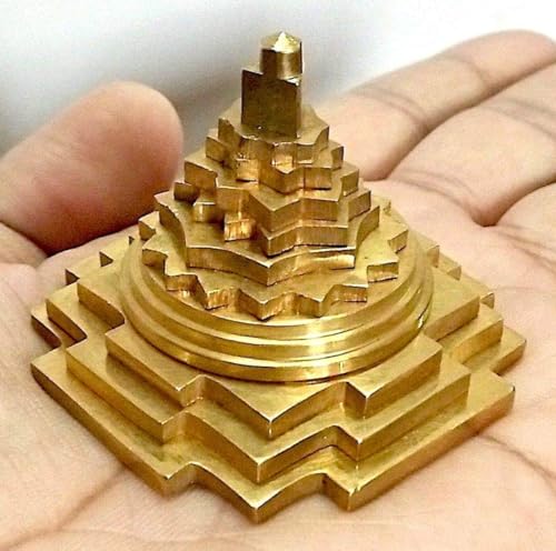 Sri Shree Meru Yantra Yantram for Manifesting Abundance, Vaastu Dosh, Chakra Balancing (2"" Pure Brass 1 Tone 3D), Gold Silver Copper, SAC550 - Image 6