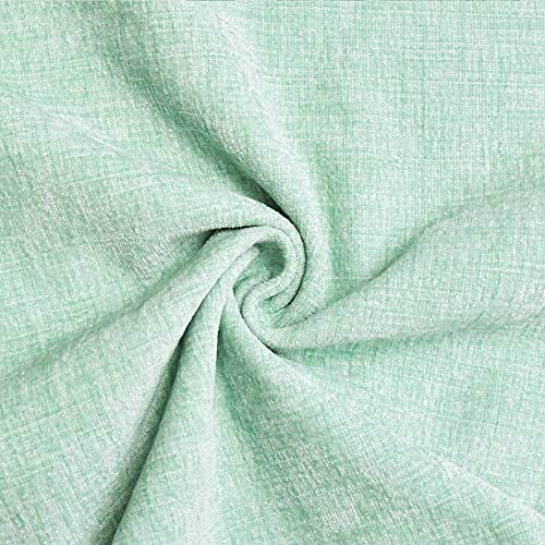 Image of CaliTime Pack of 2 Cozy Throw Pillow Covers Cases for Couch Sofa Home Decoration Solid Dyed Soft Chenille 12 X 12 Inches Grayed Jade