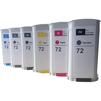 Amazon Com J2ink Pack Of 6 Replacement For Hp 72 Hp72 Ink Cartridge 130ml Use For Designjet T1100 T1200 T1100ps T1120 Sd Mfp T1120ps T2300 T610 T790 Office Products