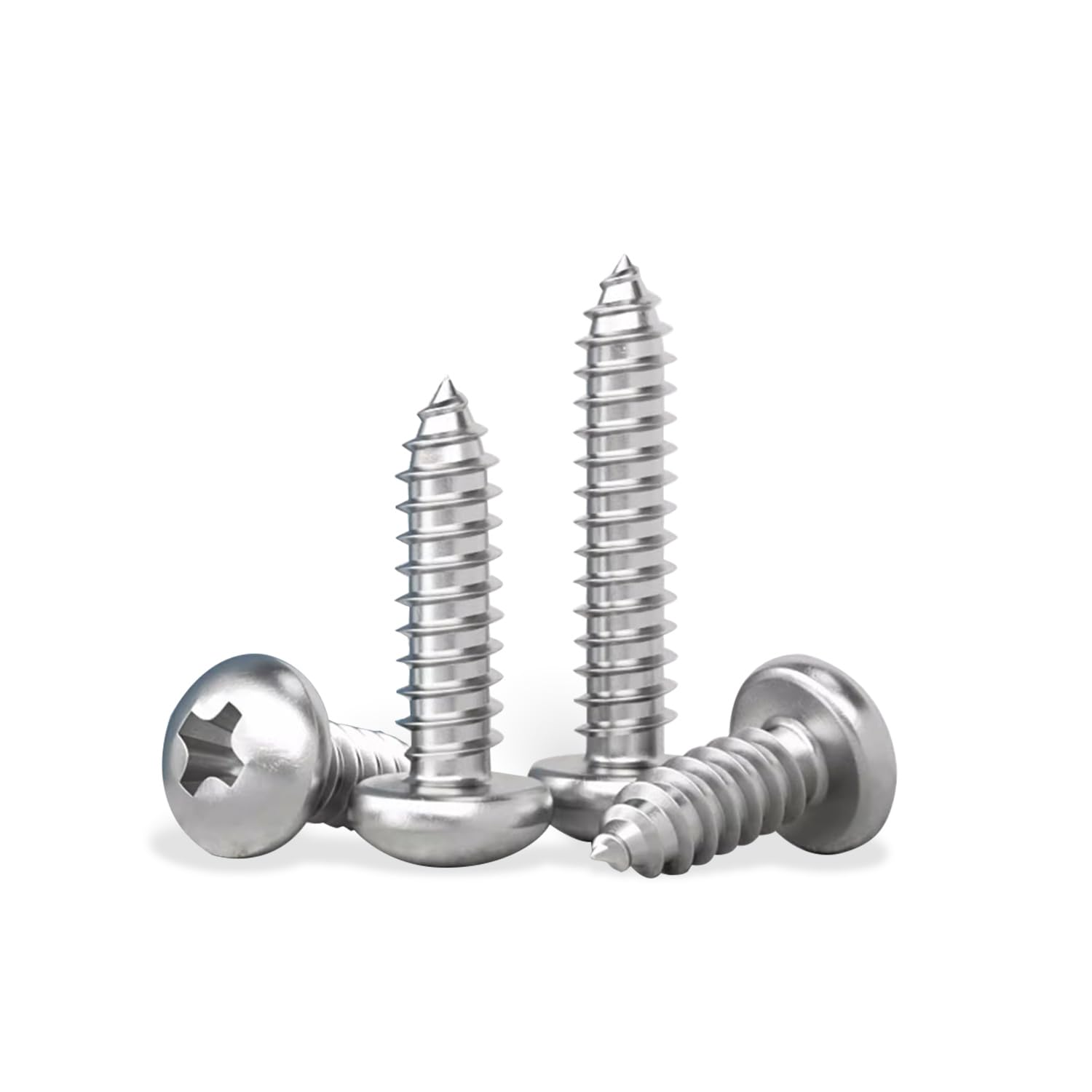 #6 x 3/4" (100 Pack) Pan Head Phillips Screws Sheet Metal Self-Tapping Screws, 304 Stainless Steel Screw