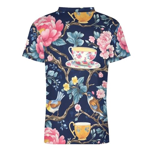 Camiseta deportiva para hombre con diseño de flores de café ropa transpirable de verano 6