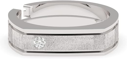 Clara Real 925 Sterling Silver Dario Band Ring |Size Adjustable, Matte Finish, Rhodium Plated | Gift for Men & Boys