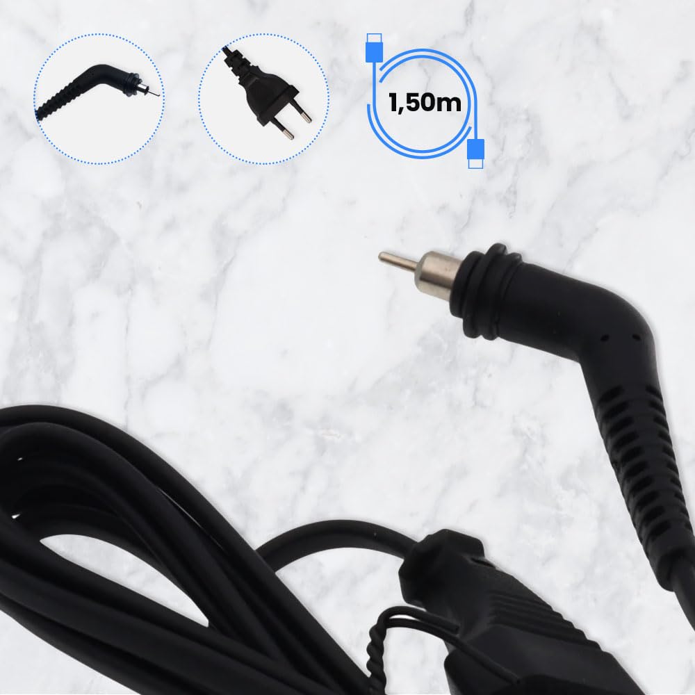 Anakel Home Repuesto Cable de Alimentación Compatible con Plancha de Pelo GHD MK4 | Cable Giratorio 360º con Enchufe Europeo | Cable de Sustitución Negro 1,50 m
