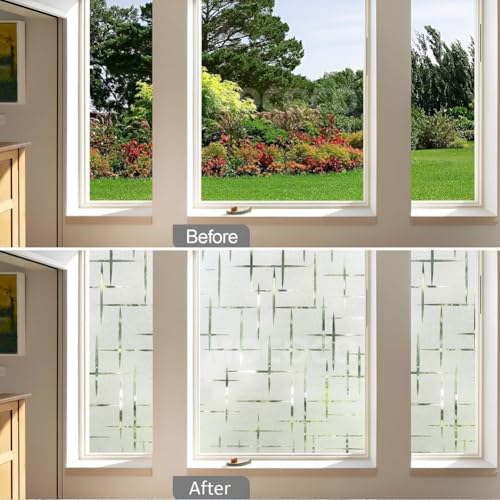 MOCOCO Premium Vinyl Privacy Stained Frosted Window Glass Film (12x25 Inch) - Self-Adhesive Tint Wallpaper Sticker Opaque Sheet for Glass Cover Window, Door, Office.| Anti-UV. Vertical Horizontal - Image 5