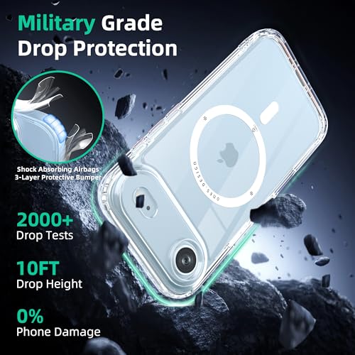 Image of ONES Magnetic for iPhone 17 Air Slim Case, [Compatible with Magsafe] [Military-Grade Drop Protection][Anti-Yellowing], Shockproof Protective Cover for iPhone 17 Air, Scratch-Resistant, Transparent