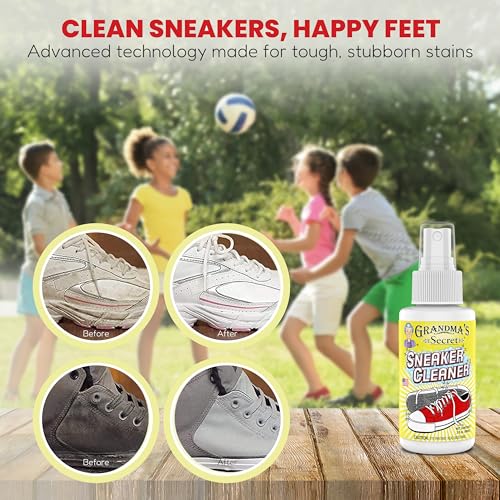 Grandma's Secret Sneaker Cleaner - Shoe Cleaner for Rubber, Canvas and Leather - Stain Remover Spray Removes Dirt, Grime and Grass - 3oz Sneakers Cleaner for Outdoor Shoes, Slippers and Moccasins4