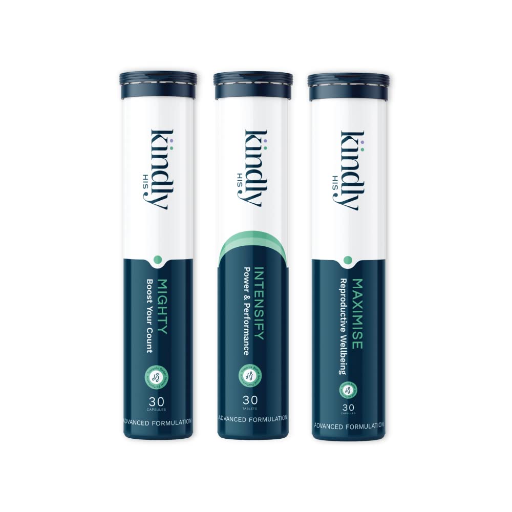 Kindly Health Power Count Performance Combo of (Mighty + Maximise + Intensify) For Count Quality | Count Quantity | Stamina| Vigour | Combo of 3