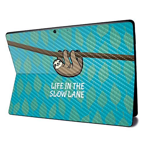 Image of MightySkins Carbon Fiber Skin for Microsoft Surface Pro X - Slow Sloth | Textured Carbon Fiber Finish | Easy to Apply, Remove, and Change Styles | Made in The USA