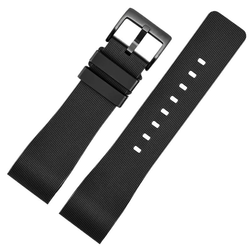 Bracelet silicone noir étanche 20mm 23mm, idéal pour Cartier Santos 100