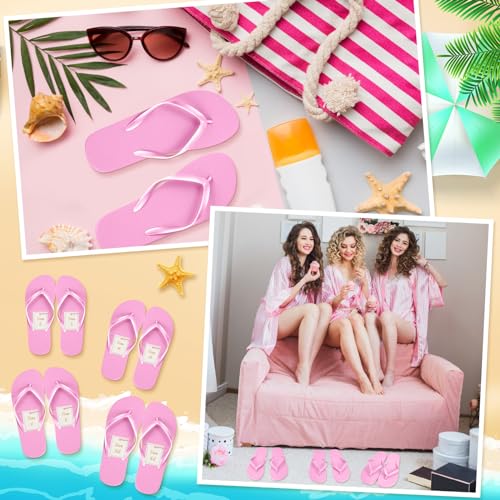 Image of Unittype Flip Flops Bulk for Wedding Guest Slippers Wedding Flip Flops with Cards Bags for Pool Beach Party